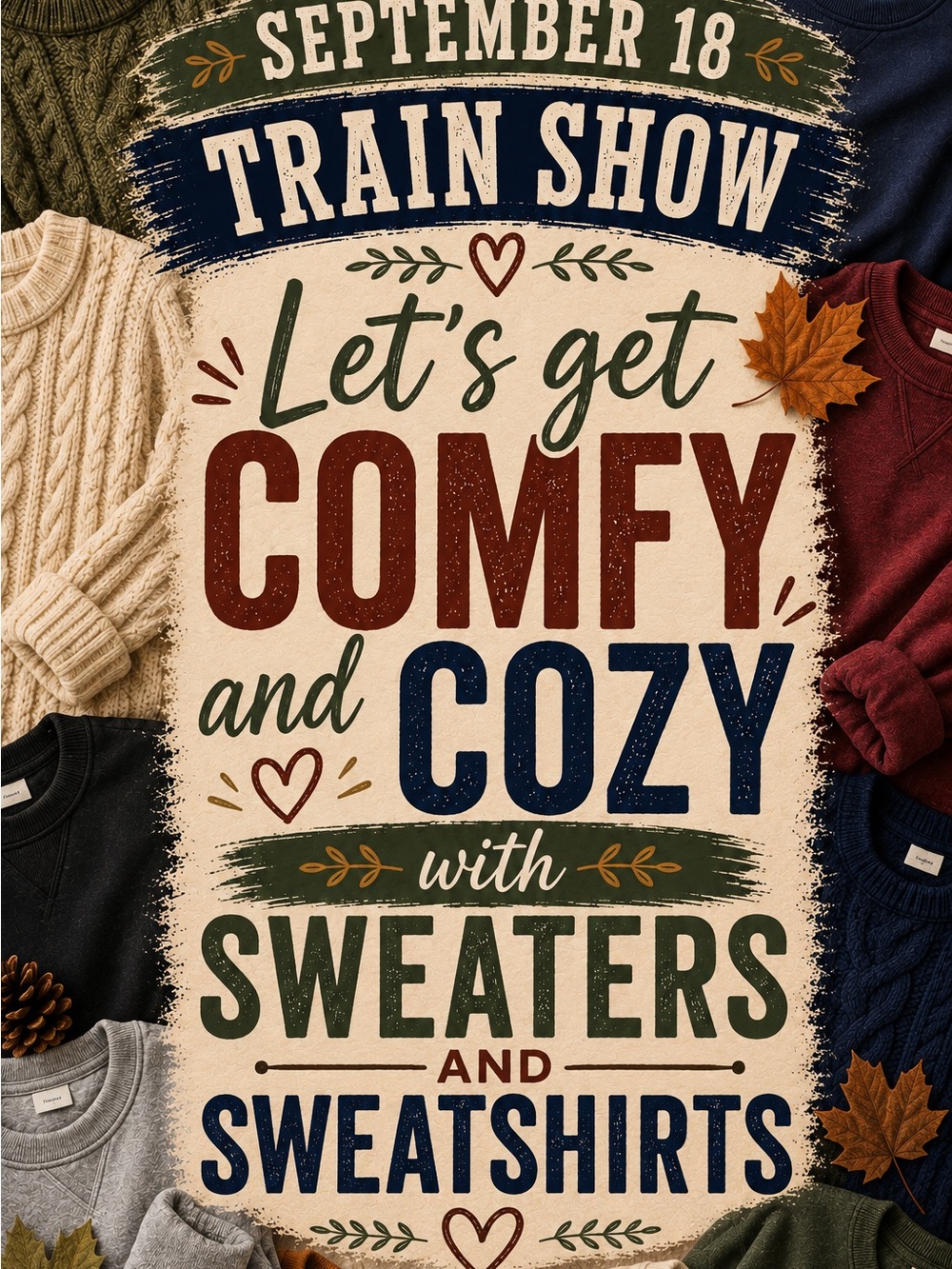 My first Train Show: Let’s Get Comfy and Cozy Sweater and Sweatshirts!